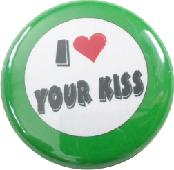 I love your kiss Button grün
